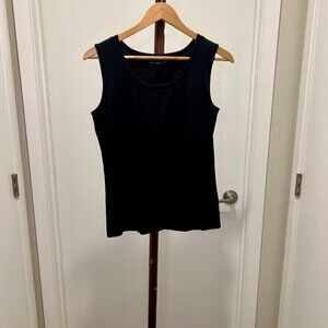 Lafayette 148 - Cotton Rib Scoop Neck Tank Size Small - Black